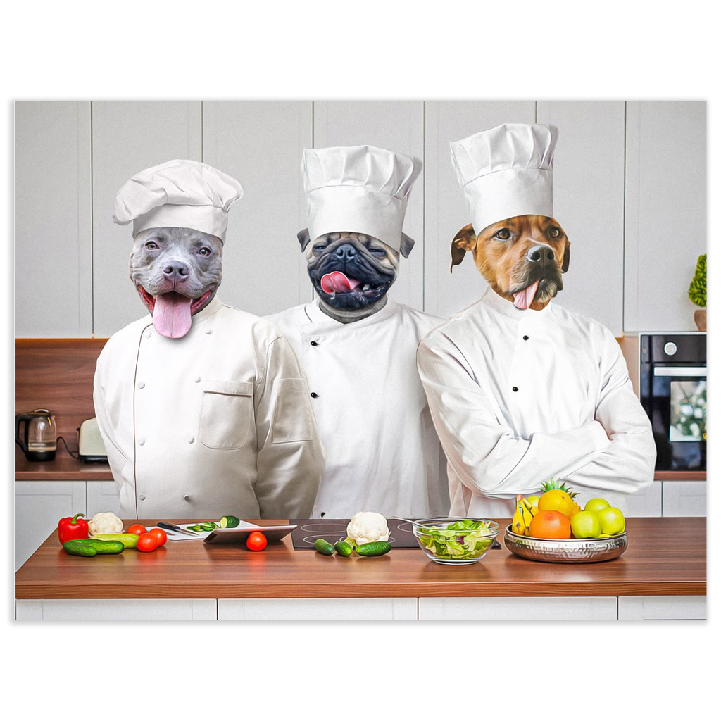 &#39;The Chefs&#39; Personalized 3 Pet Poster