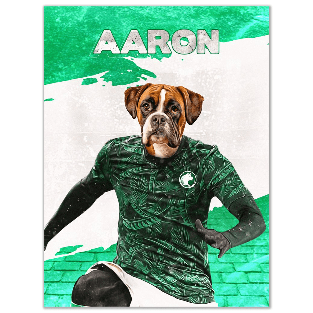 &#39;Saudi Arabia Doggos Soccer&#39; Personalized Pet Poster