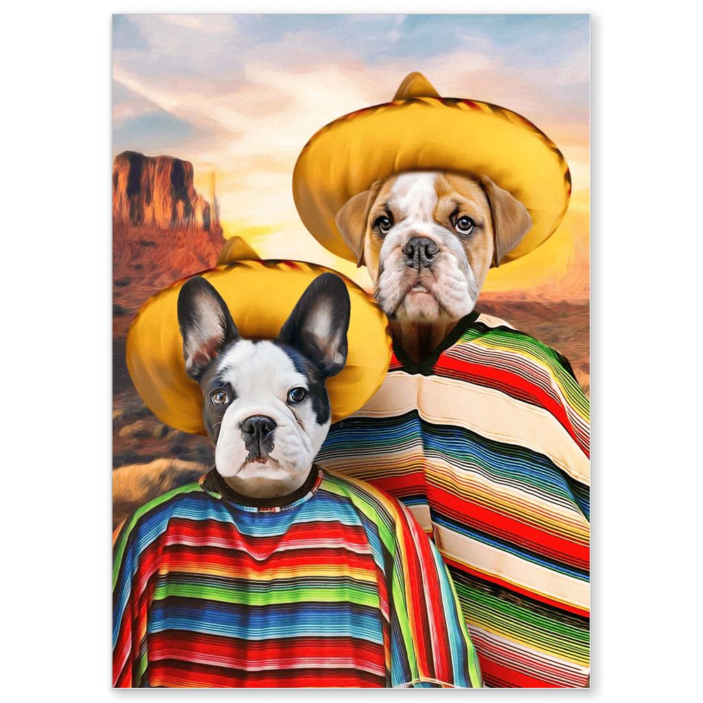 &#39;2 Amigos&#39; Personalized 2 Pet Poster