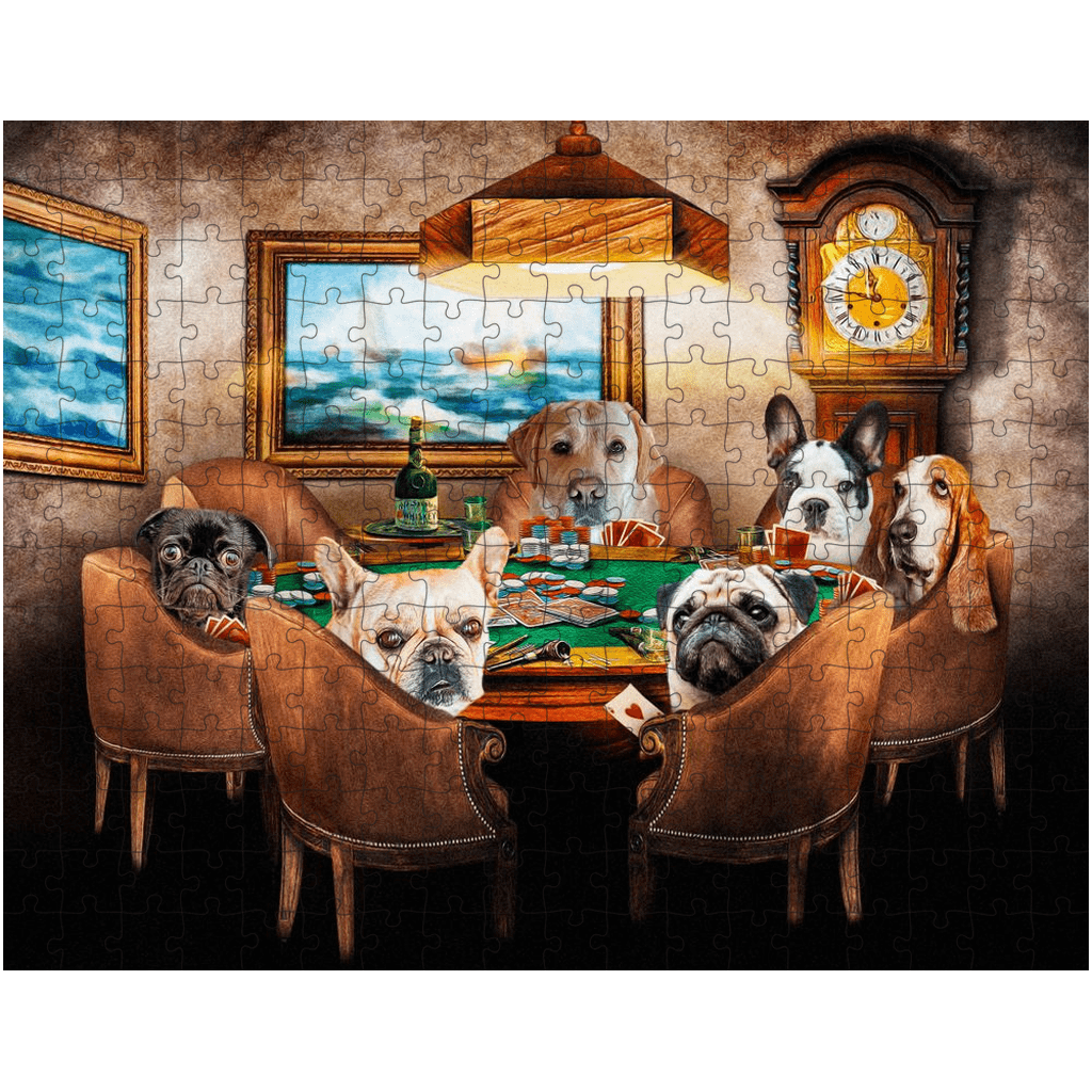 Puzzle personalizado de 6 mascotas &#39;The Poker Players&#39;