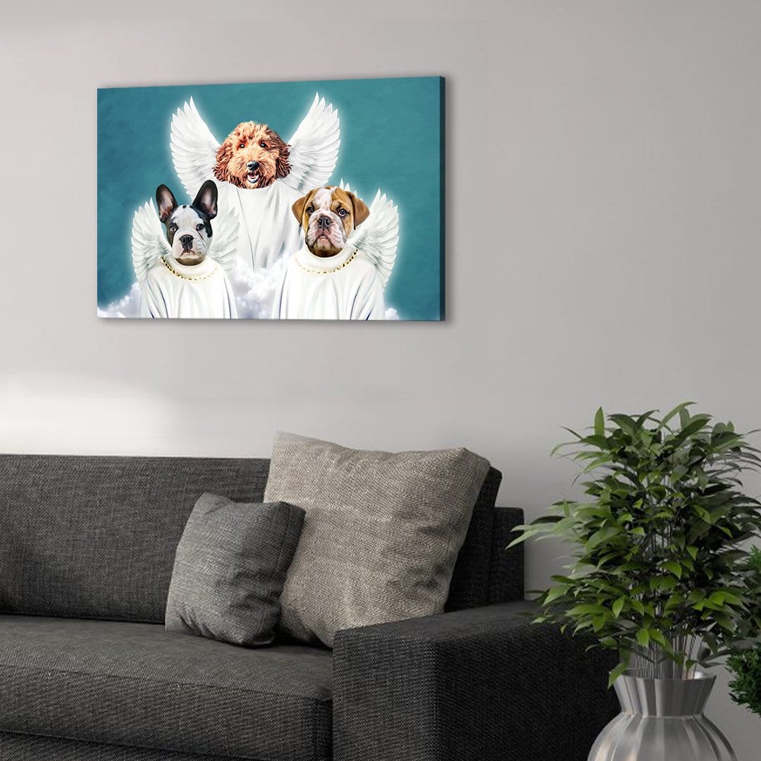 &#39;3 Angels&#39; Personalized Pet Canvas