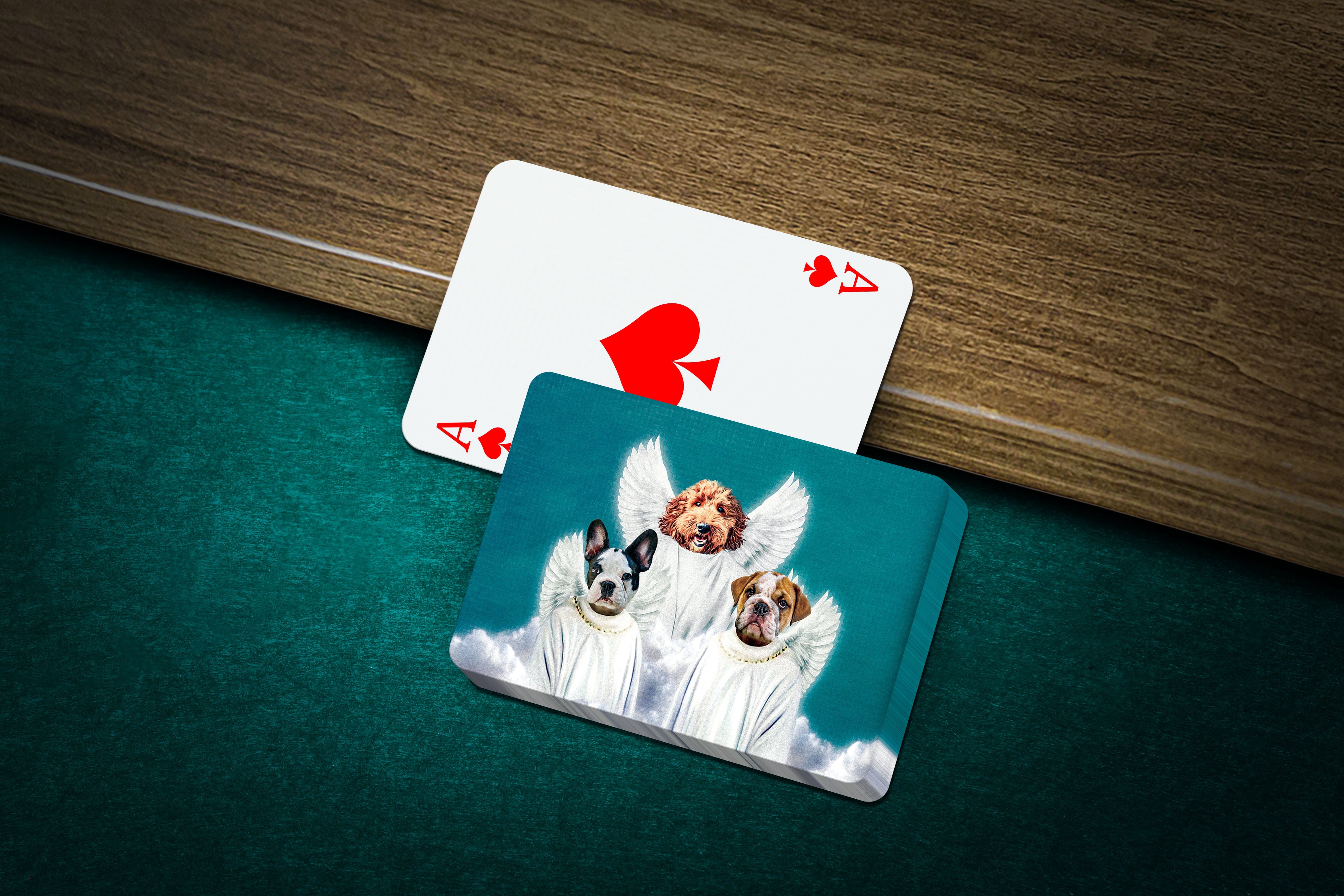 &#39;3 Angels&#39; Personalized 3 Pet Playing Cards