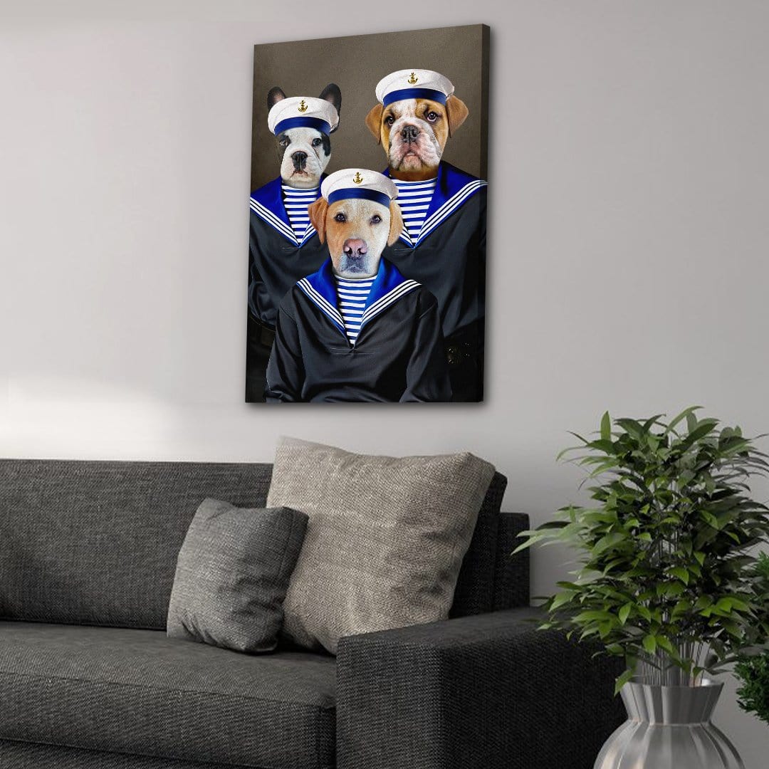 &#39;The Sailors&#39; Personalized 3 Pet Canvas