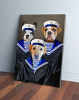 'The Sailors' Personalized 3 Pet Canvas