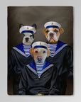 'The Sailors' Personalized 3 Pet Blanket