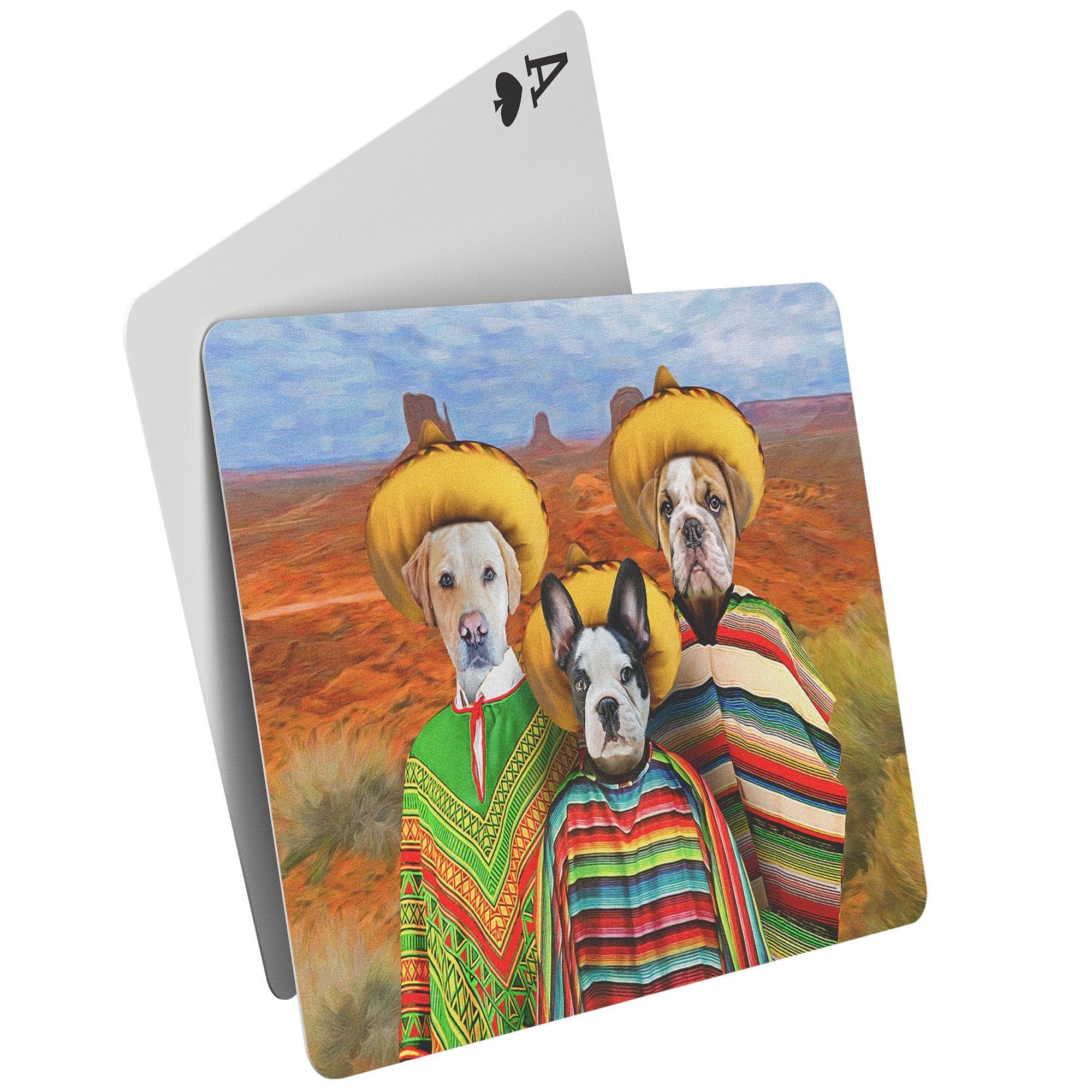 &#39;3 Amigos&#39; Personalized 3 Pet Playing Cards