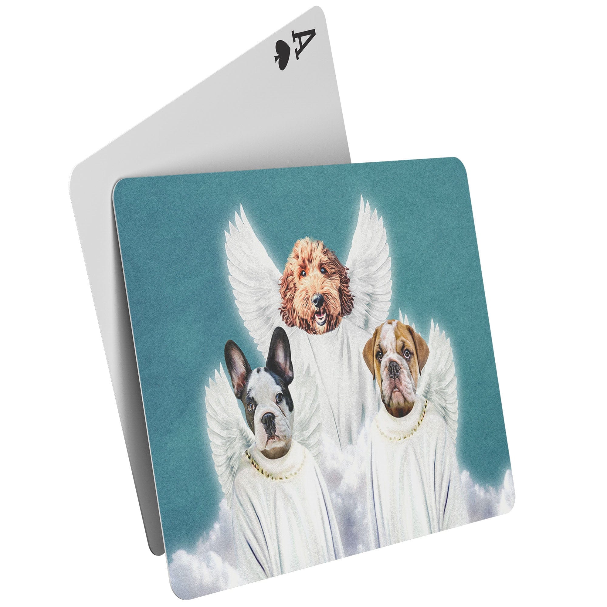 &#39;3 Angels&#39; Personalized 3 Pet Playing Cards