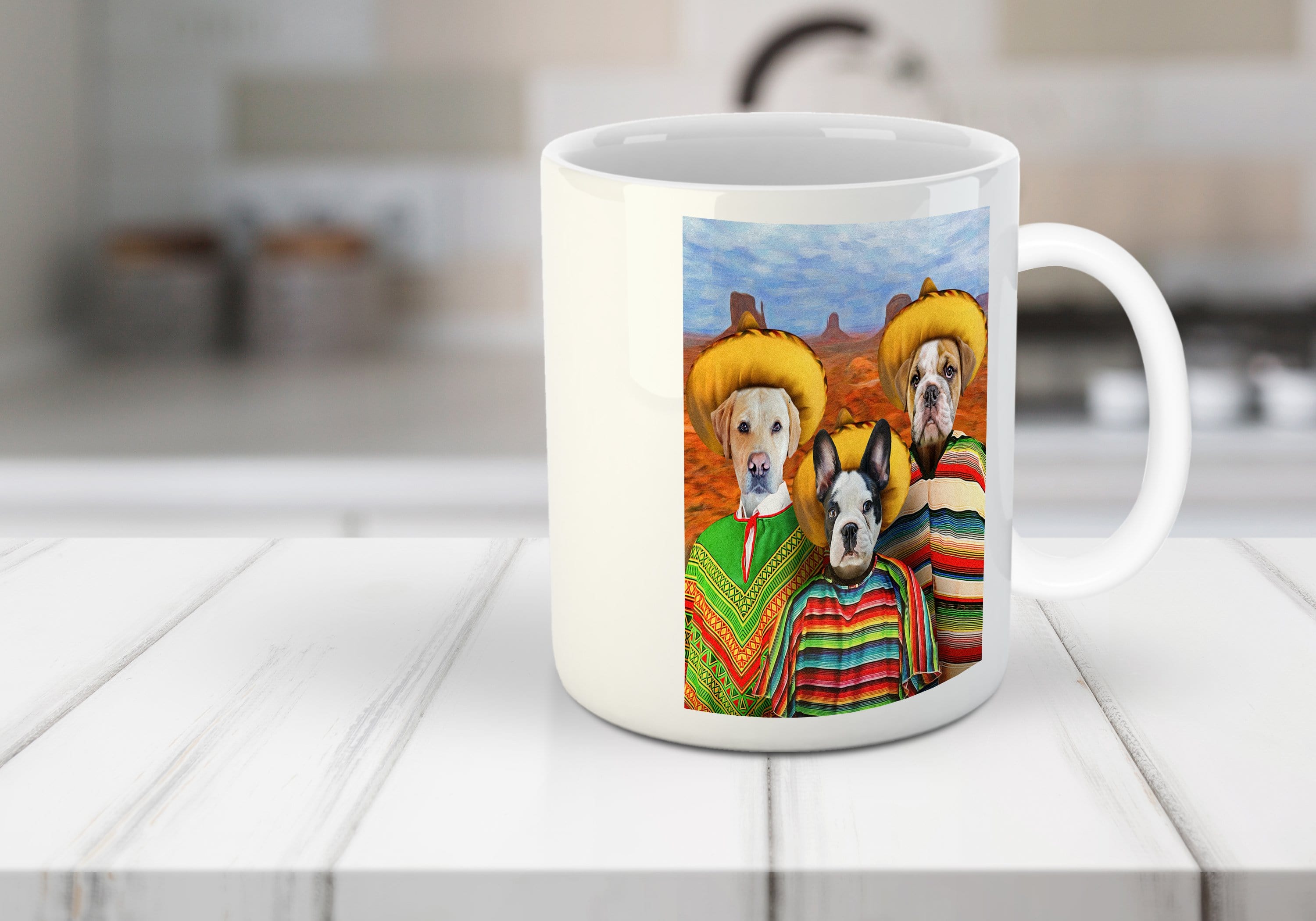&#39;3 Amigos&#39; Personalized 3 Pet Mug