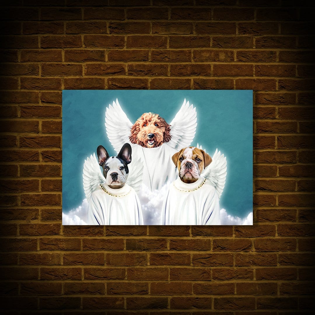 &#39;3 Angels&#39; Personalized 3 Pet Poster