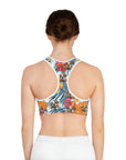 Custom Sports Bra (Floral White: 1-4 Pets)