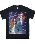 '1980s Lazer Portrait (Female)' Personalized Pet T-Shirt
