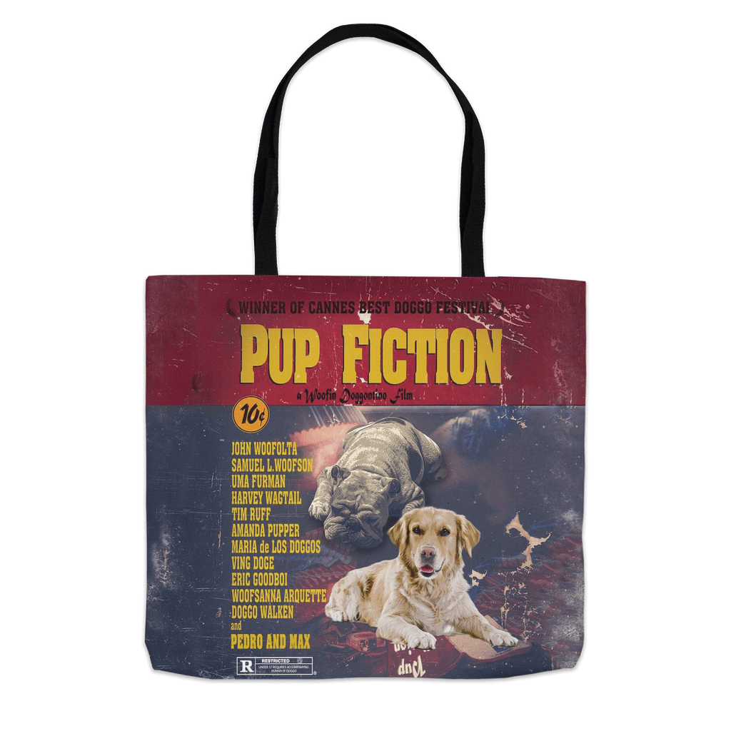 &#39;Pup Fiction&#39; Personalized 2 Pet Tote Bag