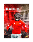 Lienzo personalizado para mascotas 'Switzerland Doggos Soccer'