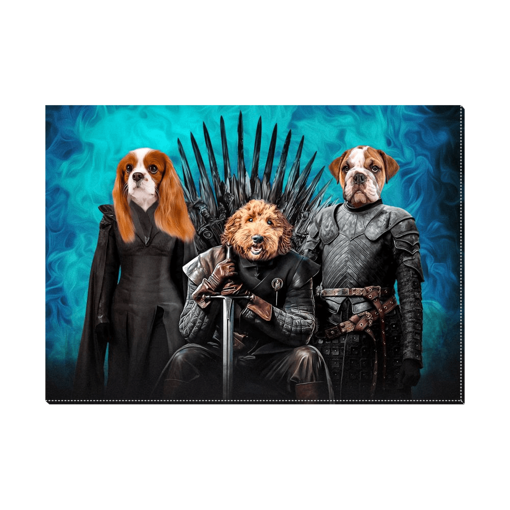 &#39;Game of Bones&#39; Personalized 3 Pet Standing Canvas