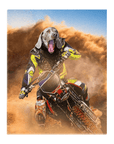'The Motocross Rider' Personalized Pet Standing Canvas