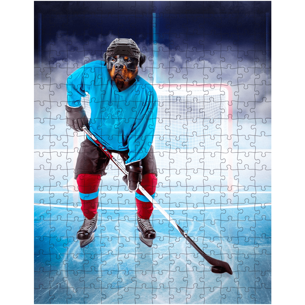 &#39;The Hockey Player&#39; Personalized Pet Puzzle