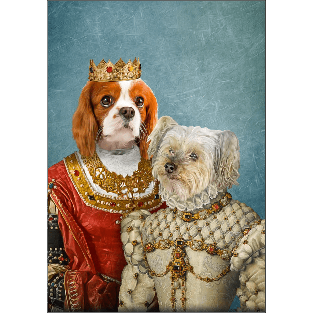 Reina y princesa: Póster personalizado para 2 perros