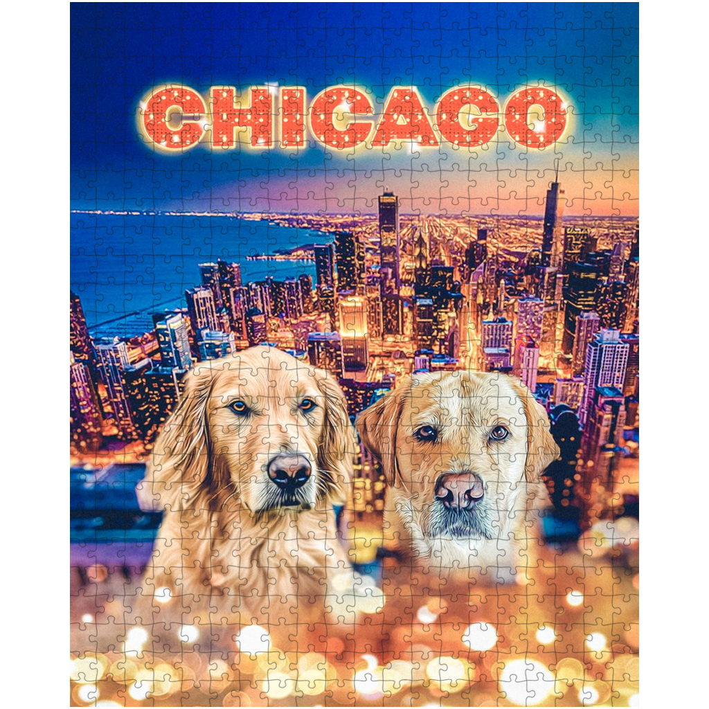 &#39;Doggos of Chicago&#39; Personalized 2 Pet Puzzle