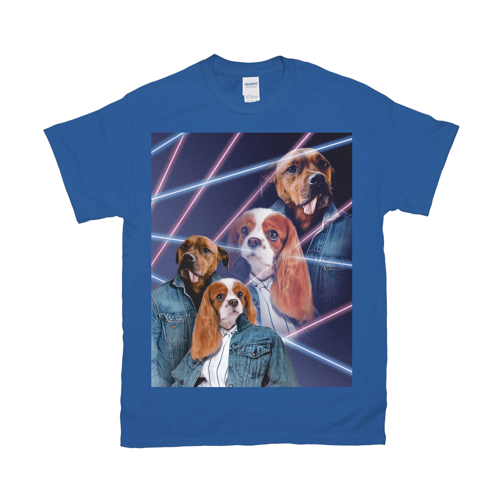 Camiseta personalizada para 2 mascotas &#39;1980s Lazer Portrait&#39;