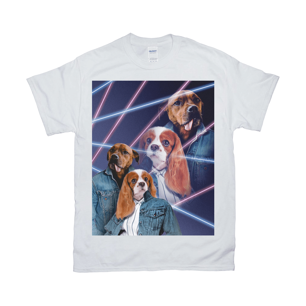&#39;1980s Lazer Portrait&#39; Personalized 2 Pet T-Shirt