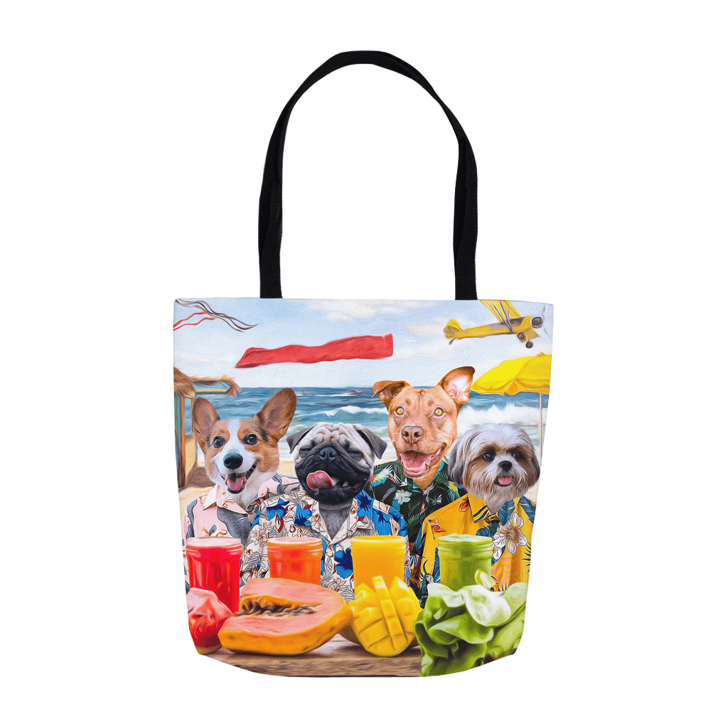 &#39;The Beach Dogs&#39; Personalized 4 Pet Tote Bag