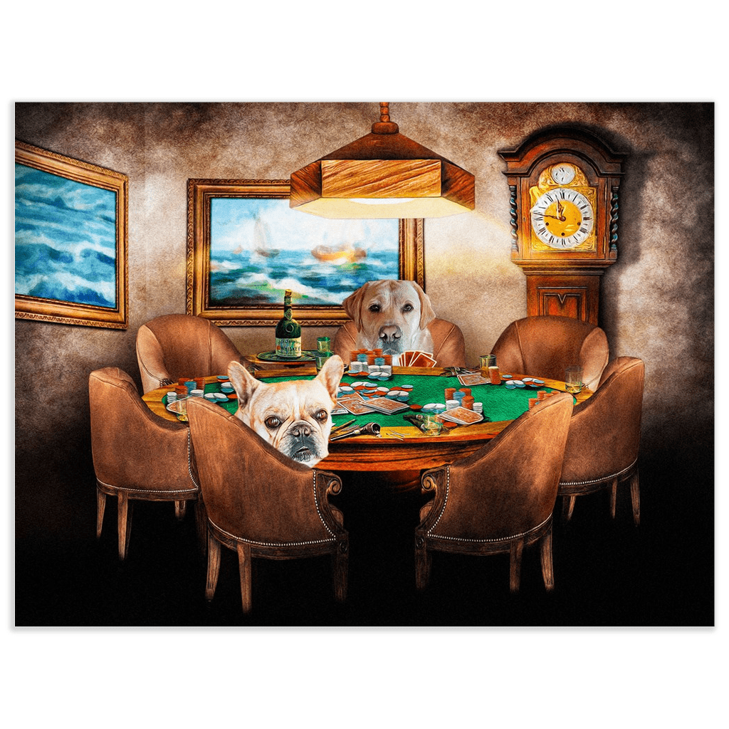 &#39;The Poker Players&#39; Personalized 2 Pet Poster