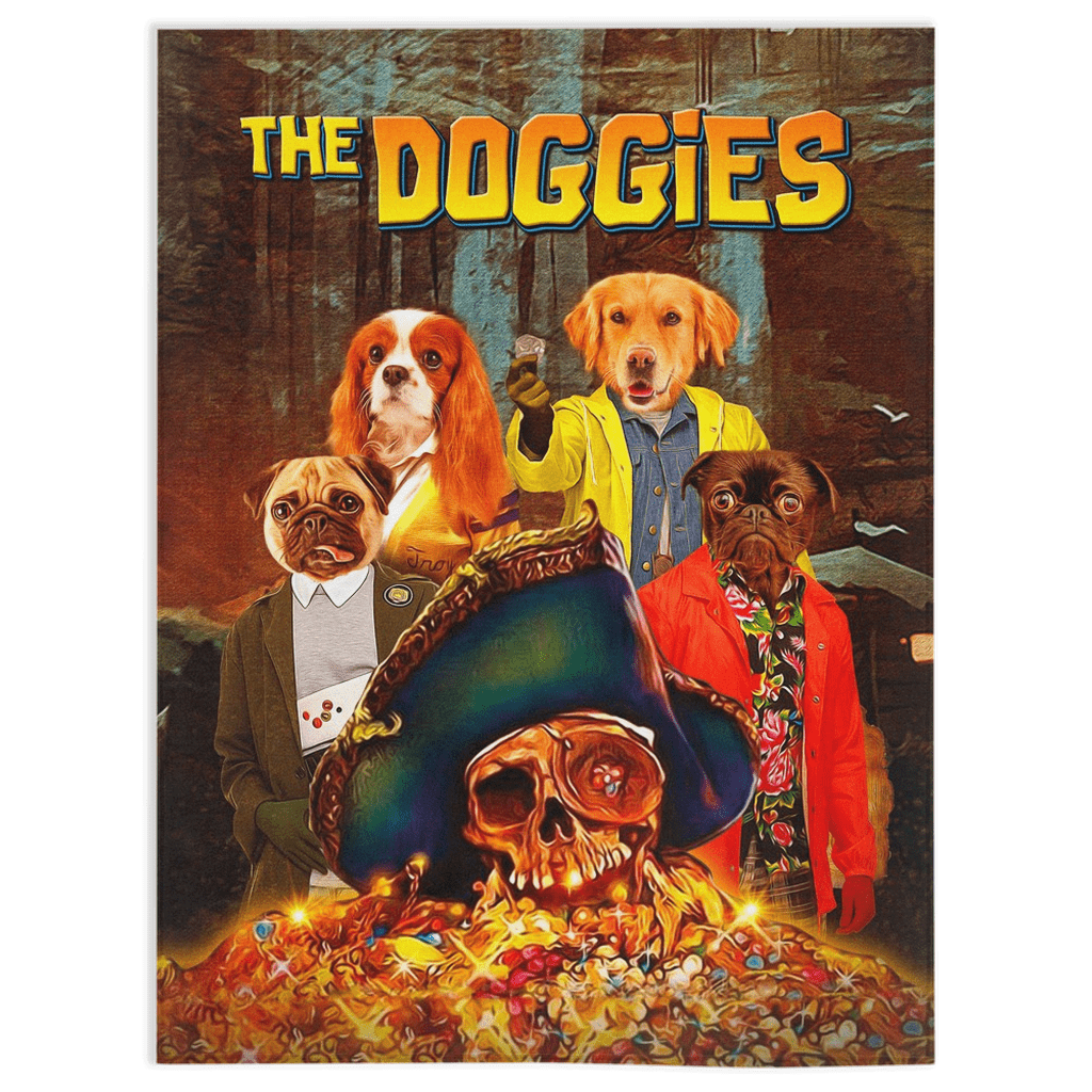 &#39;The Doggies&#39; Personalized 4 Pet Blanket