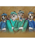 Manta personalizada para 4 mascotas 'Los Golfistas'