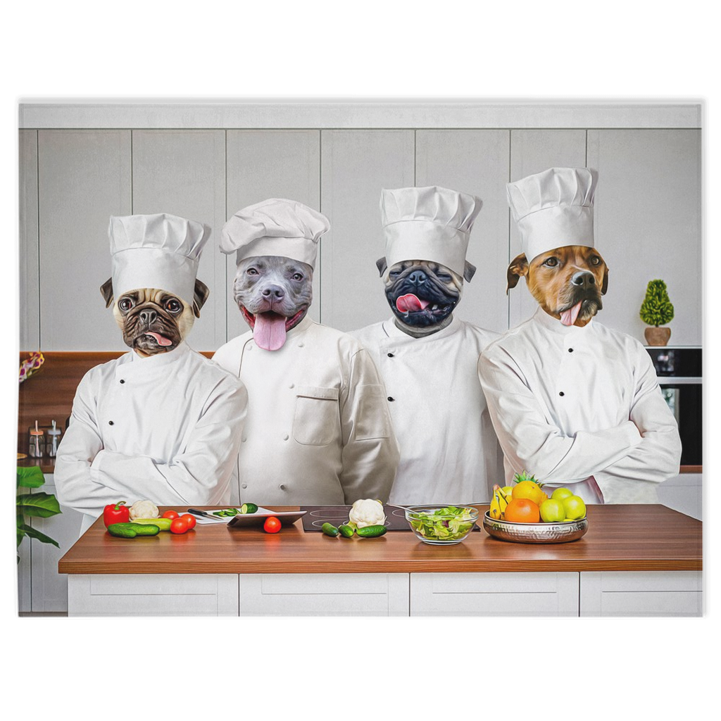 Manta personalizada para 4 mascotas &#39;The Chefs&#39; 