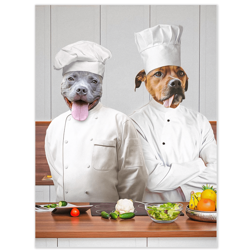 &#39;The Chefs&#39; Personalized 2 Pet Poster