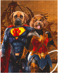 'Superdog & Wonder Doggette' Personalized 2 Pet Puzzle