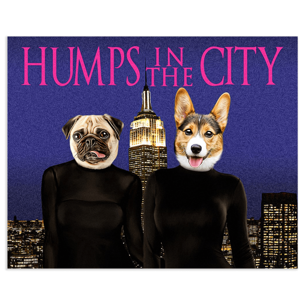 &#39;Humps in the City&#39; Personalized 2 Pet Poster