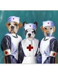 Póster personalizado de 3 mascotas 'Las Enfermeras'