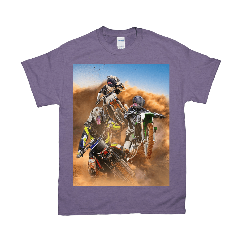 &#39;The Motocross Riders&#39; Personalized 3 Pet T-Shirt