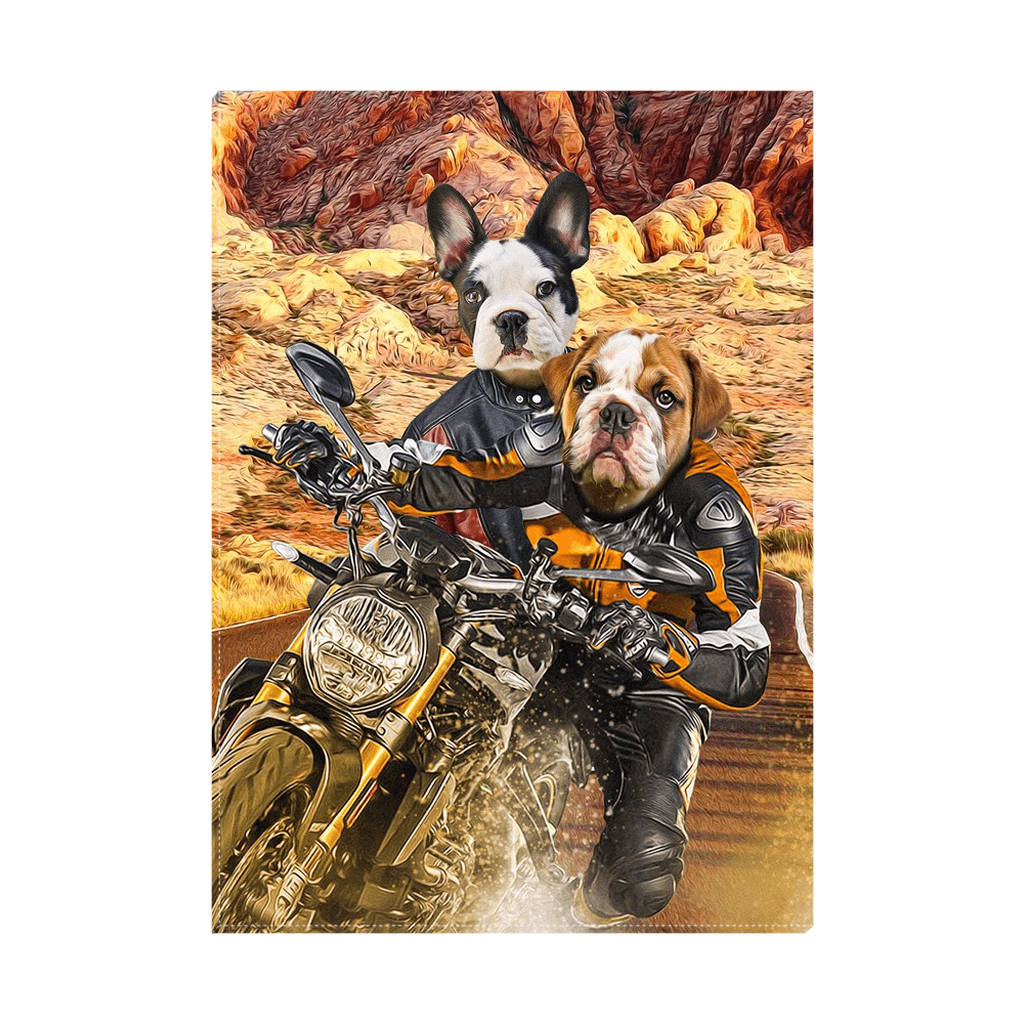 Lienzo personalizado para 2 mascotas &#39;Dogati Riders&#39;