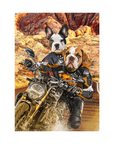 Lienzo personalizado para 2 mascotas 'Dogati Riders'