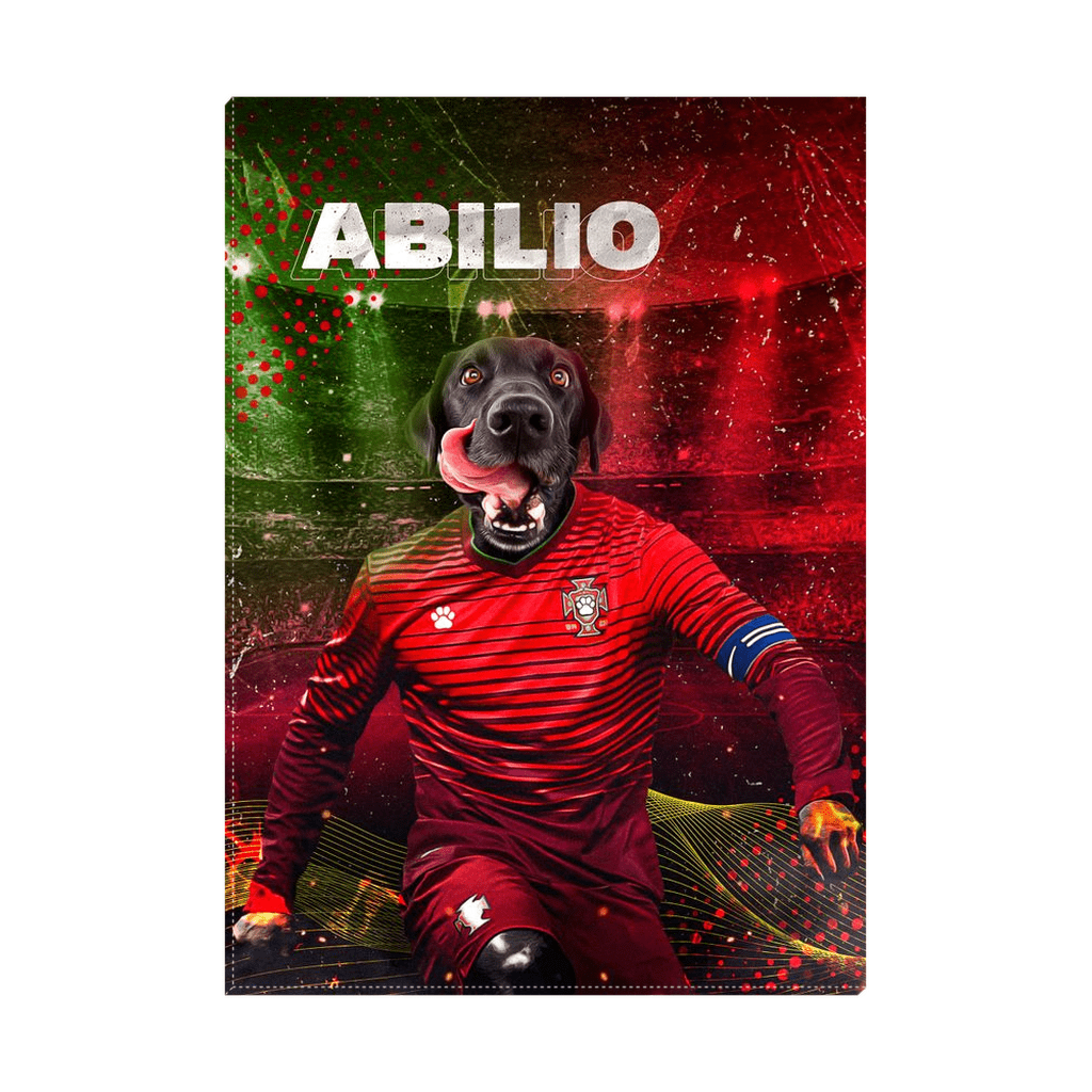 &#39;Portugal Doggos Soccer&#39; Personalized Pet Standing Canvas
