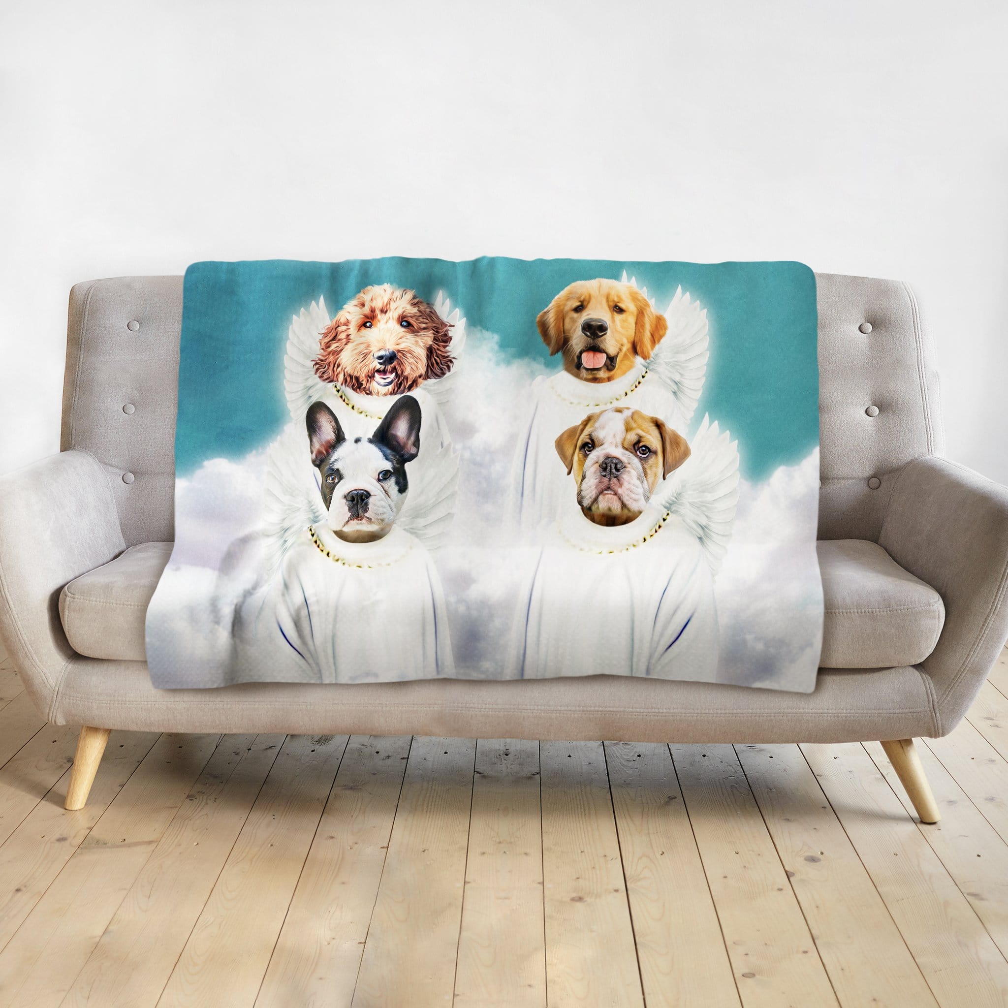&#39;The Angels&#39; Personalized 4 Pet Blanket