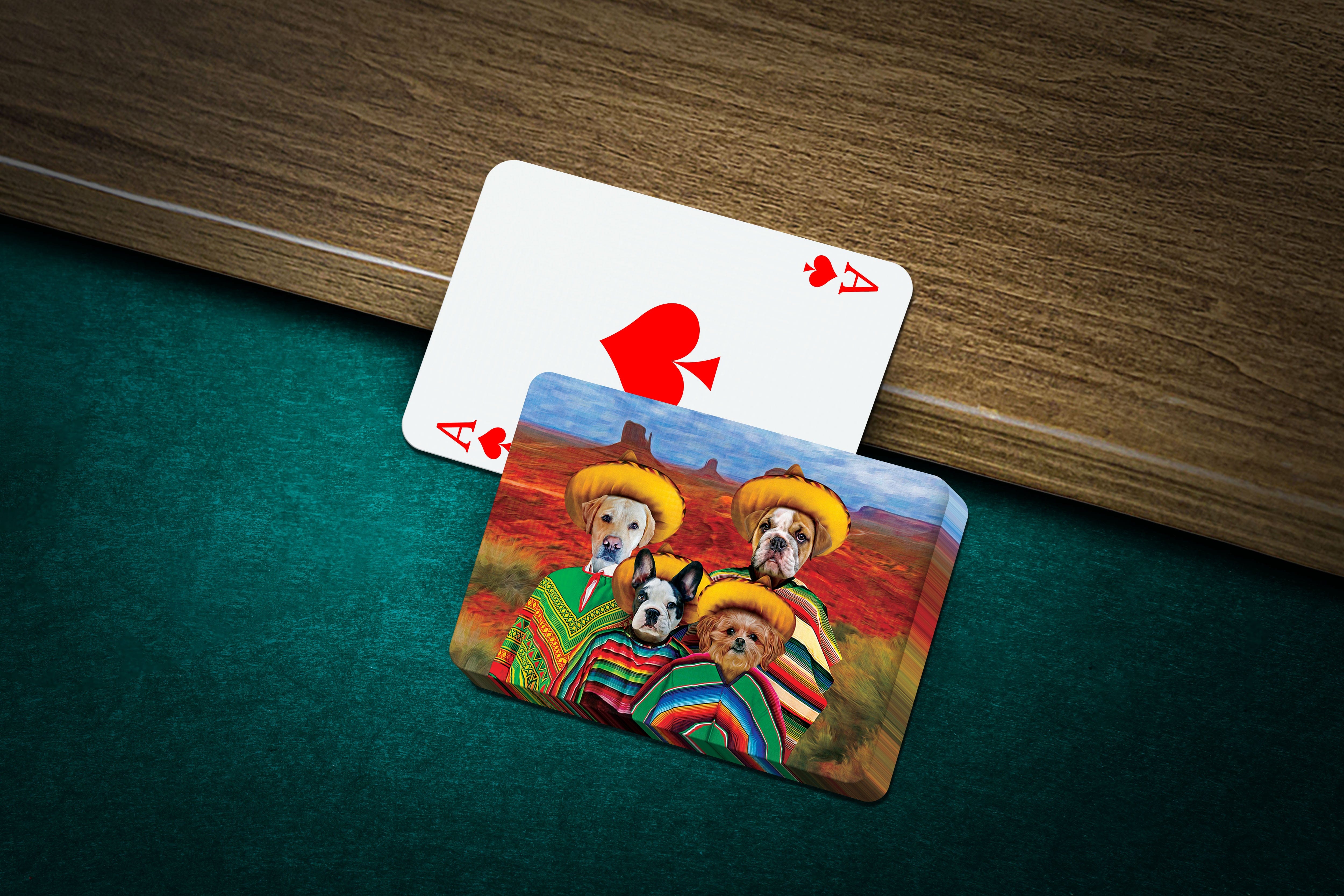 &#39;4 Amigos&#39; Personalized 4 Pet Playing Cards