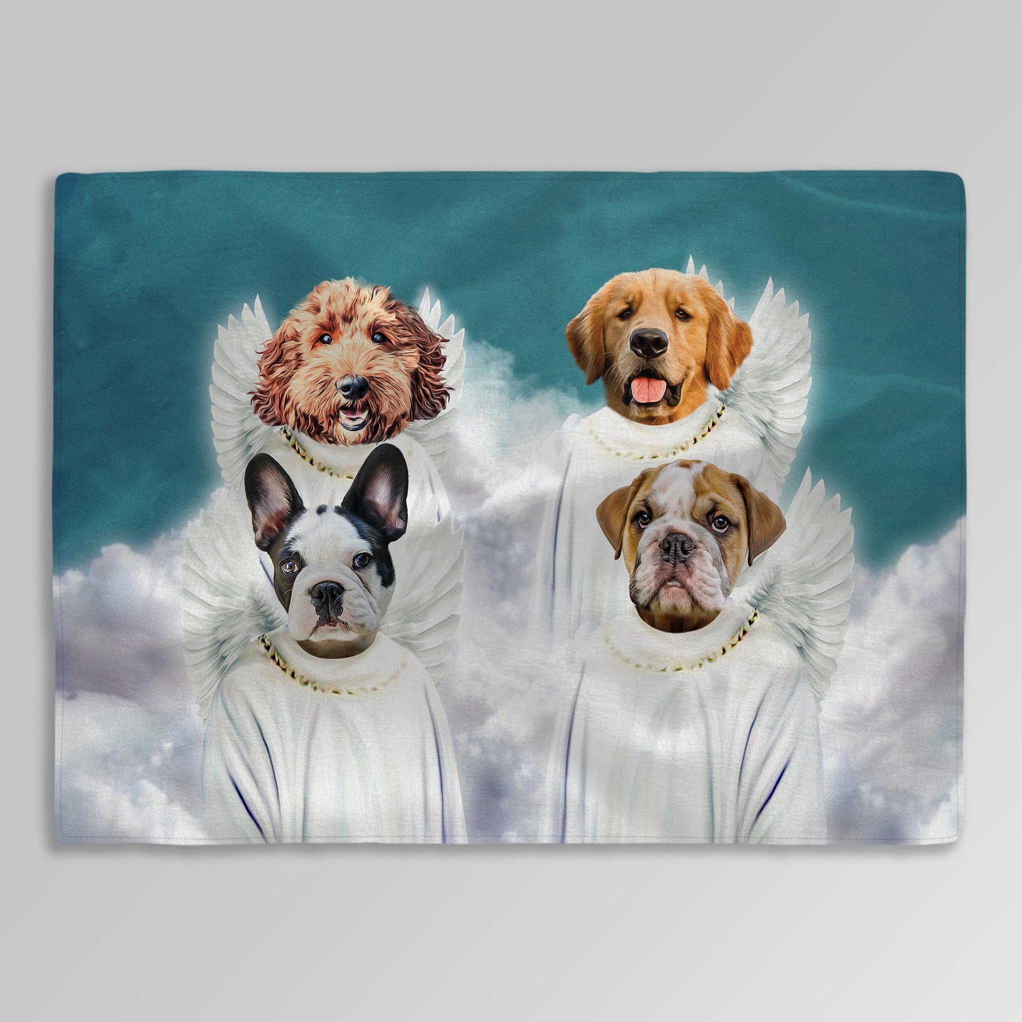 &#39;The Angels&#39; Personalized 4 Pet Blanket