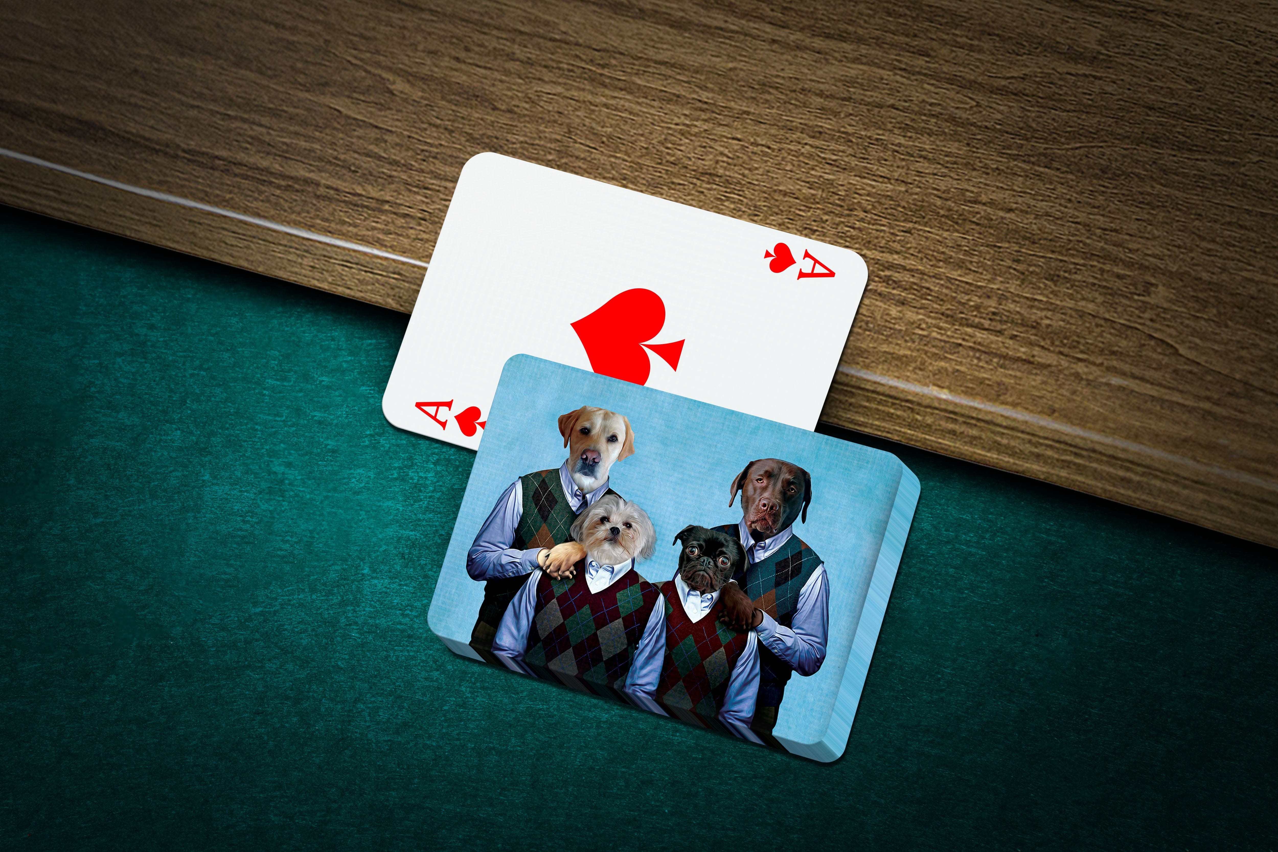 &#39;Step Doggos&#39; Personalized 4 Pet Playing Cards