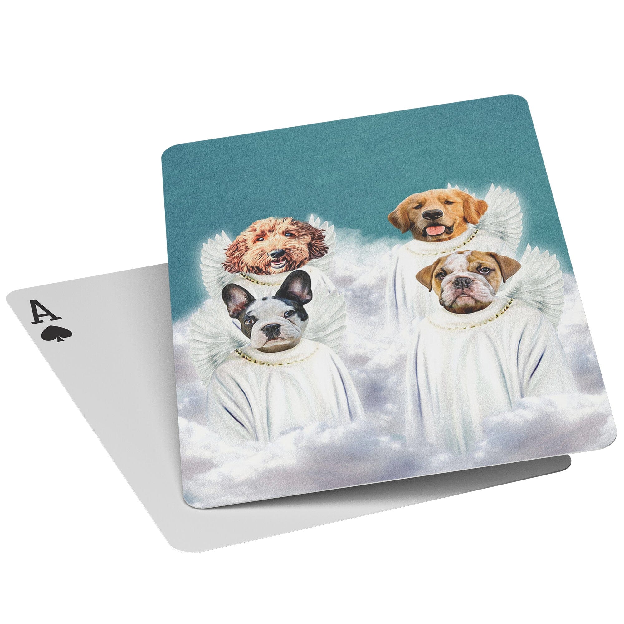 &#39;4 Angels&#39; Personalized 4 Pet Playing Cards