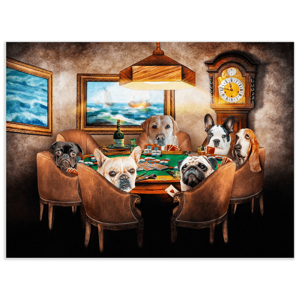 &#39;The Poker Players&#39; Personalized 6 Pet Poster
