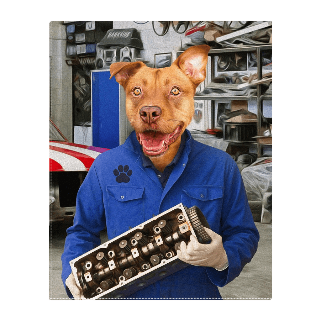 &#39;The Mechanic&#39; Personalized Pet Standing Canvas