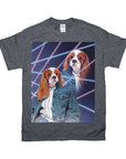 Camiseta personalizada para mascotas 'Retrato Lazer de los años 80 (mujer)' 