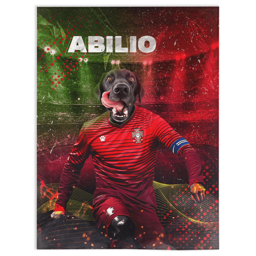 &#39;Portugal Doggos Soccer&#39; Personalized Pet Blanket