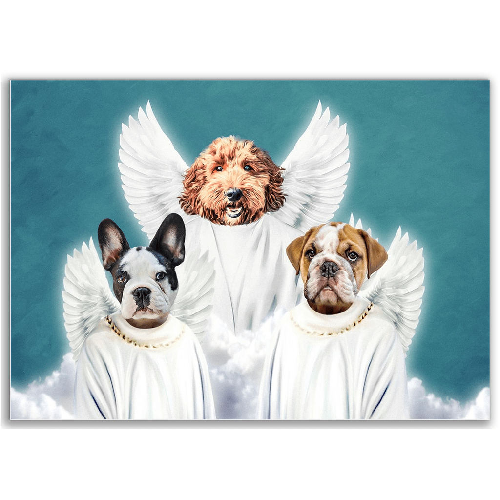 &#39;3 Angels&#39; Personalized 3 Pet Poster