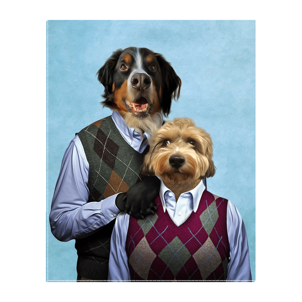 &#39;Step Doggo &amp; Doggette&#39; Personalized 2 Pet Standing Canvas