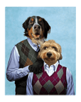 'Step Doggo & Doggette' Personalized 2 Pet Standing Canvas