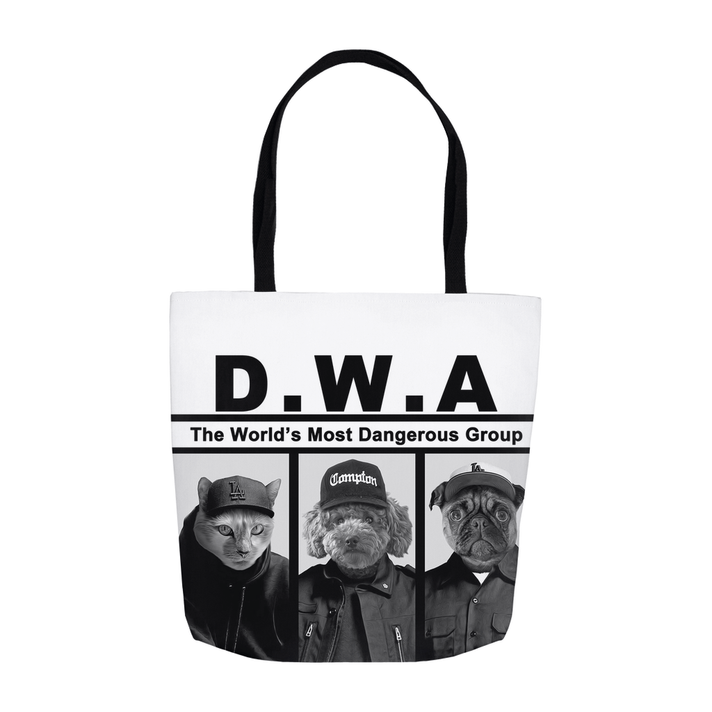 &#39;D.W.A. (Doggos With Attitude)&#39; Personalized 3 Pet Tote Bag